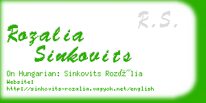 rozalia sinkovits business card